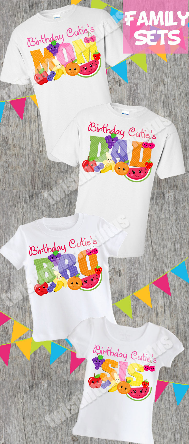 Twotti Frutti Family Birthday Shirts